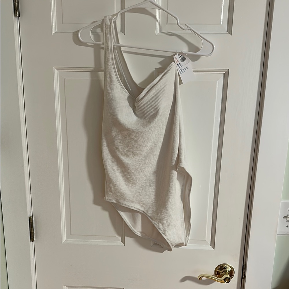 Old Navy White One Piece Swimwear with Cowl Neckline
